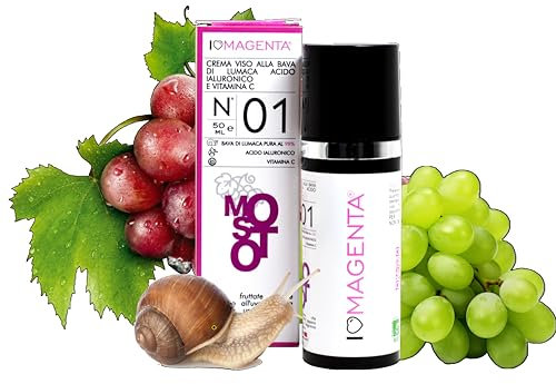 Crema Viso Bava di Lumaca Antirughe al 98% 50ml Bio,Acido Ialuronico PURO 100%, Vitamina C, E, Niacinamide, Crema Bava di Lumaca Viso Pura, Cicatrizzante e Antimacchia per Collo e Contorno Occhi