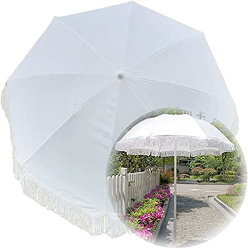 ISCBAFYX Sombrilla De Playa De Lujo Retro De 2 M Sombrilla De Jardín con Flecos, Sombrilla De Jardín con Flecos, Superficie De Sombrilla De Poliéster, Protector Solar Resistente Al Desgaste,