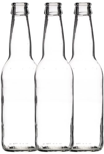 Glass Beer Bottle 330ml | Flint/Clear | Craft Brewing Bottle | Perfect for Homebrewing | Beers | J&B (48)