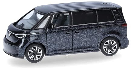 herpa 431125 Modellauto VW ID. Buzz, Miniatur im Maßstab 1:87, Sammlerstück, Made in Germany, Modell aus Kunststoff Miniaturmodell, Starlight Blue Metallic