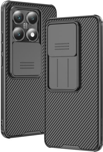 AROYI Handyhülle Kompatibel mit Xiaomi 14T Pro Hülle, für Xiaomi 14T Pro Hülle Kameraschutz mit Slide Camera Handyhülle (6,67 Zoll) - Schwarz