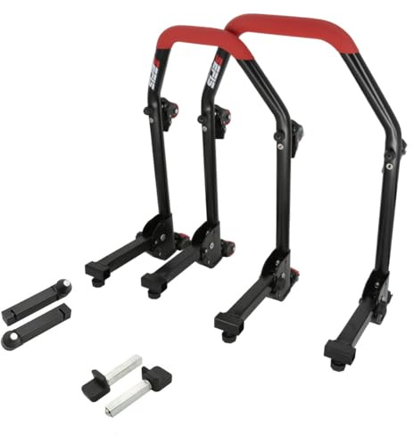 SEFIS M20U Motorradständer Set Vorder- und Hinterrad Motorradheber Serviceständer Front und Heck Motorrad montageständer hinten Motorrad ständer Set Motorrad aufbocken (Adapter: Dorn/Standard)