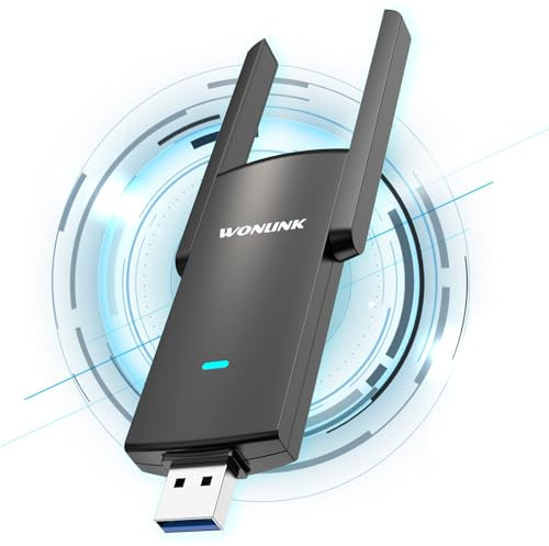 WONLINK Clé WiFi Puissante AC1300Mbps,Double Bande Clé WiFi pour PC, 2.4G/5.8GHz Adaptateurs USB WiFi pour PC/Ordinateur Portable,Cle USB WiFi Dongle WiFi Compatible avec Windows 8/8.1/10 /11