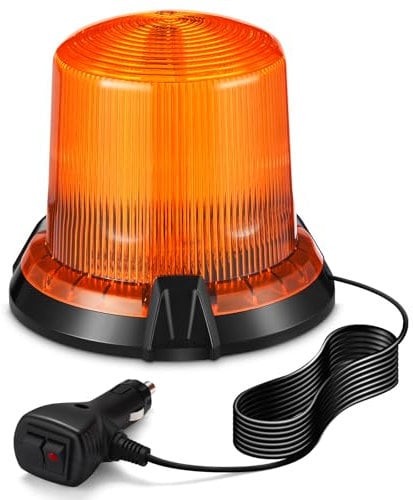 Kraumi Rundumleuchte 12v Gelb Warnleuchte Auto 90 led Warnblitzer Magnet mit 2 Blitzmuster für Auto LKW Traktor Truck SUV - 5m langer Zigarettenanzünder