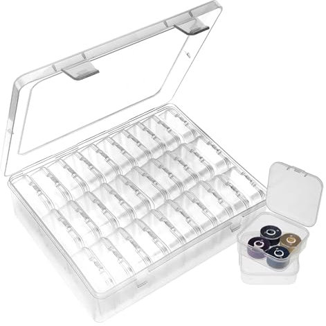 TPTGIAR 30 PCS Bead Organiser Storage Box with Lid, Small Plastic Craft Storage Boxes, 5.5×5.5×2cm Rectangle Craft Box for DIY Diamond Parts Rhinestone