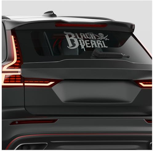 Finest Folia Frontscheibenaufkleber Black Pearl Schriftzug Aufkleber für Windschutzscheibe Heckscheibe Frontscheibe Auto Fahrzeug Dekor Sticker FS142 (Mittelgrau, Außenklebend)