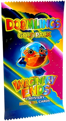 Doomlings Card Game: Imaginary Ends - Mystery Holofoils Collectible Gold Pack | Strategy Game for Kids, Teens, and Adults | 2-6 Players, Ages 7+ (7 Oils)