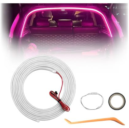 Czerio Dynamic Flowing Car Trunk Light Strip, Kofferraum Beleuchtung Led Band, Automatischer Sensor Tail Box Light Strip, Kofferraum Lichtstreifen Lichtleiste (Lila, 4m Dynamischeslicht)