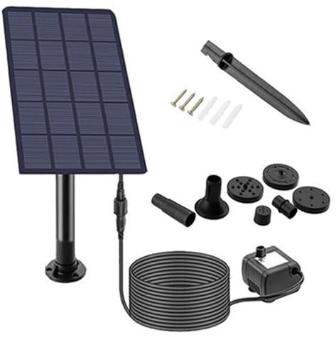 JDKJAG Solars Fountain Pump, Solar Water Feature Pumps, Solar Power Water Pump, Up to 65 Centimeters of Waters Column, Brushless Motor for Bird Baths, Aquariums, Small Ponds, and Garden Decorations