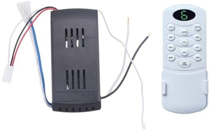 Kueohse Ceiling Fan Remote Control Kit 40W 6-Speed Timing Function Replacement Remote for DC Ceiling Fans & Lights