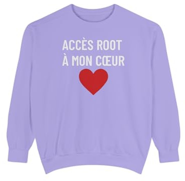 Acces Root a Mon Coeur Sweatshirt, Funny Gift for Tech, Coding Lover, Programmer, Student, Teacher, Convention, Birthday Violet