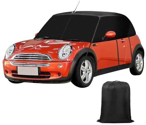 Halbgarage für Mini Cabrio R52 R57 F57 2005-2022, 600D Halbgarage Autoabdeckung Wasserdicht Ersatz, mit Riemen & Antennenloch, Softtop Dachschutz UV Regen Sonne Staub Schutz (Schwarz)