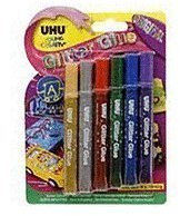 UHU colla Glitter, confezione da 6, colori assortiti (6 x 10 ml)