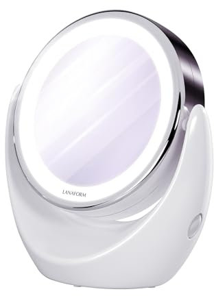 LED Mirror - Miroir Maquillage - Miroir LED Ø13 Cm - Miroir Grossissant - Effet Grossisant X1/ X10 - Miroir Double Face - Petit Miroir
