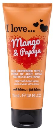 I Love Mango & Papaya Hand Lotion – Nourishing & Fast-Absorbing Moisturiser with Tropical Scent, Vegan & Cruelty-Free Skincare 75ml