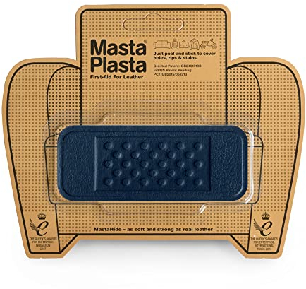 MastaPlasta Selbstklebende Premium Leder Reparatur Rund Patch - Marineblau Pflaster 10cm x 4cm. Sofortige Polsterung Qualität Patch für Sofas, Autositze, Jacken, DIY