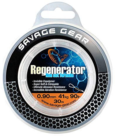 Savage Gear Mono Regenerator Schnur 30m 0,81mm 33kg Vorfachschnur, Hechtvorfach, Spinnvorfach zum Hechtangeln Vorfachmaterial