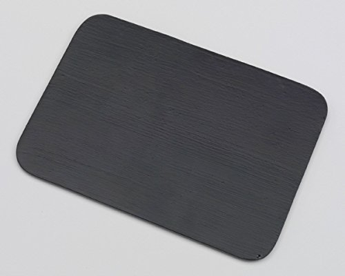 Kerzenteller Flachteller Rechteckig Alu gebürstet Schwarz 20,5 x 14 cm ideal für Kerzen, Taufkerzen, Hochzeitskerzen, Trauerkerzen