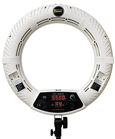 Yidoblo 18 inches Digital Display Dimmable 3200K-5500K LED Ring Light Kit for Camera Smartphone Portrait Selfie Youtube Photo Video Studio Photography Continuous Outer Lighting