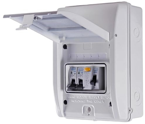 BG Electrical CFGAR1-01 Circuit Protection Garage Kit, IP65 Rated Metal Enclosure, 40 Amp, 233 x 167 mm