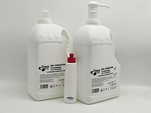 Kit Gel conductor ultrasonidos especial para láser, ecografías... 2 Botella 5000 ml + Dosificador