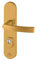 Bricard 9900131 Ensemble de Poignées Blindées sur Plaque Essential Béquille + Béquille pour Porte d’entrée (pour Cylindre Européen), coloris Or