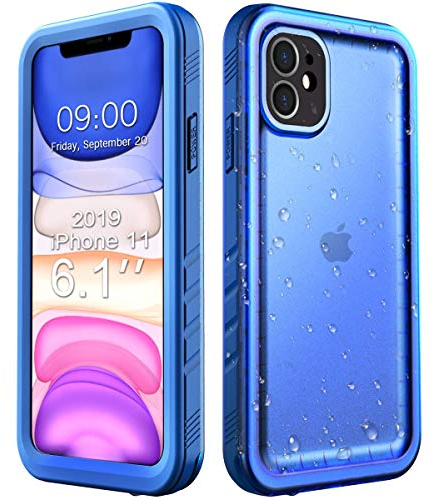 Cozycase for iPhone 11 Waterproof Shockproof Case with Screen/Camera Protector - Unbreakable/Heavy Duty/Front and Back Cover 【360 Full Body Military Protective】 Underwater Dustproof Hard Bumper - Blue