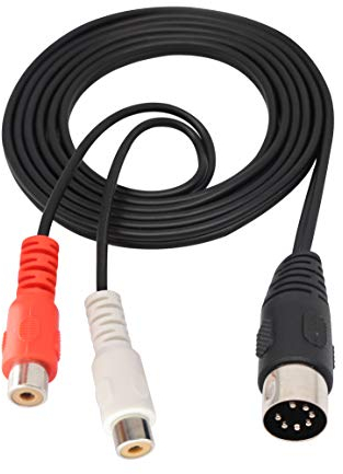 zdyCGTime 7 Pin Din zu 2 RCA Verlängerungskabel,2RCA Weiblich zu 7 Pin Din Männlich Stecker Audio Adapter Kabel,Kompatibel mit Bang & Olufsen B & O,Vierkanal-Stereoanlage.(1.5 M / 4.8 Fuß)