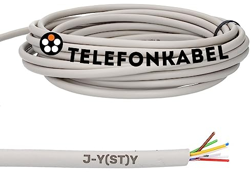 Lapp 10 Meter 1591301 Telefonkabel 2x2x0,6 mm J-Y(ST) Y Telefonleitung 2x2x0,6 geschirmt I Fernmeldeleitung I Klingelleitung I Klingeldraht 4 adrig I Alarmkabel