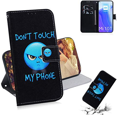 XFDSFDL® Schutzhülle für Xiaomi Mi 10T/10T Pro (6,67 Zoll) PU Leder Hülle Flip Cover Wut Muster mit Ständer Magnetverschluss Taschen Kartensteckplatz Brieftasche Holster, 08