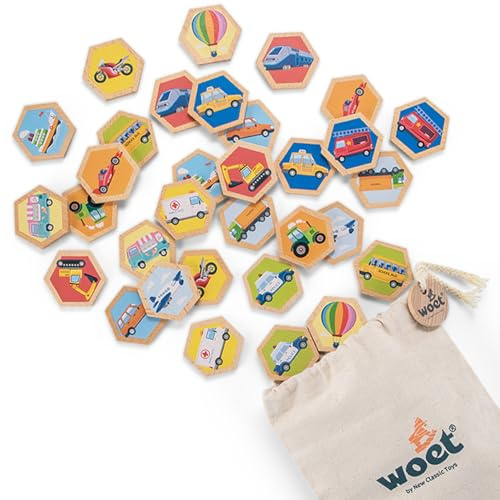New Classic Toys 10831 Memory Game - Vehicles | Paare-Suchspiel, Fahrzeug-Zuordnungsspiel, Bilder-Memory, Gedächtnis und Konzentration, Lernspielzeug, ab 2 Jahren