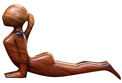 Yuemei Holz Dame Yoga Figur Dekofigur Statue Ornamente, Abstrakte Kunst Handwerk zur Deko für Joga, Pilates, Meditation Sammlerfiguren Yoga Dame Figur Statue Yoga Figur Dekofigur Statue (B)