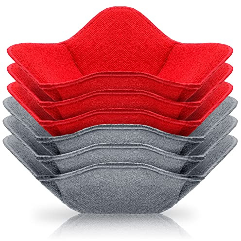 6 Pieces Bowl Huggers Microwave Bowl Cozy Small Bowls Holder Bowl Potholders for Microwave Hot Plate Bowl Food Temperature for Home Kitchen Key Holder Sponge and Microfiber