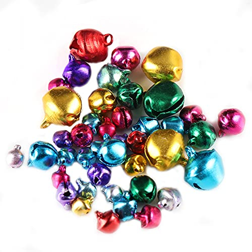 100 Stück Bunte Metallglöckchen,Glöckchen Schellen aus Eisen mit Öse,Weihnachten Hochzeit Dekor Anhänger Bells für DIY Basteln Schmuckherstellung Haustier Wind Glockenspiel Weihnachtendeko,6mm