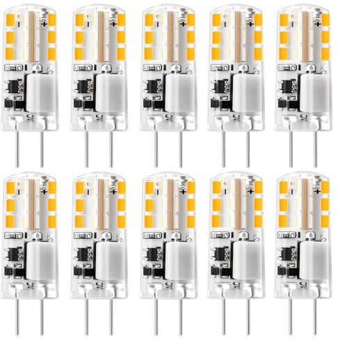 AIMEOKO G4 LED Bulb 12V (AC/DC) 2W - Warm White 2700K, Non-dimmable, Bi Pin Base, 10-Pack - Replace 10W-20W Halogen Bulbs for Home and Landscape Lighting