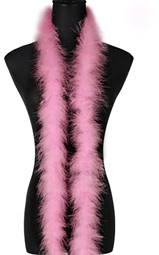 wangruida 2 Yards 20 g Rosa, Flauschige Marabu-Federboa für DIY Craft Sewing Trim Home Hochzeit Party Weihnachtsdekoration