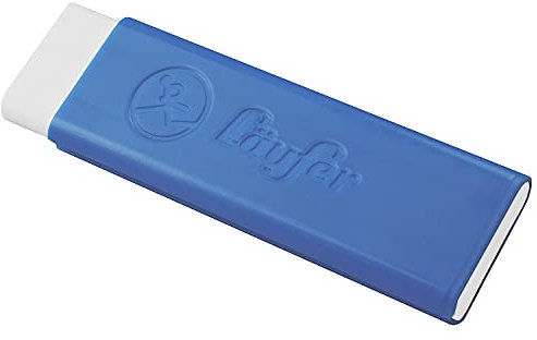 Läufer 69261 Pocket Radierer, Radiergummi für Bleistifte und Farbstifte, blau, mit Schutzhülle, Radierer für die Hosentasche