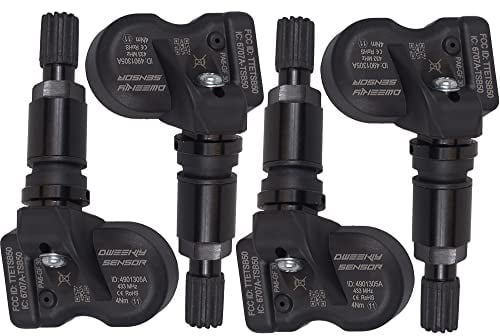 DWEEKIY 4 x RDKS/TPMS Sensoren – Reifendruckkontrollsystem passen für BMW 2 Serie Active Tourer - Typ [F45] - Zeitraum 01/2014 bis 03/2022 - Ein Satz bestehend aus 4 Sensoren mit Metallventil schwarz