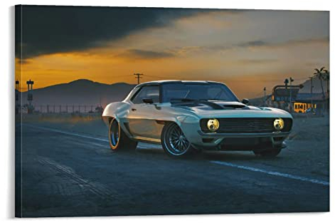 Auto-Poster, Chevrolet Camaro, dekoratives Gemälde, Leinwand, Wandkunst, Wohnzimmer, Schlafzimmer, Gemälde, 30 x 45 cm