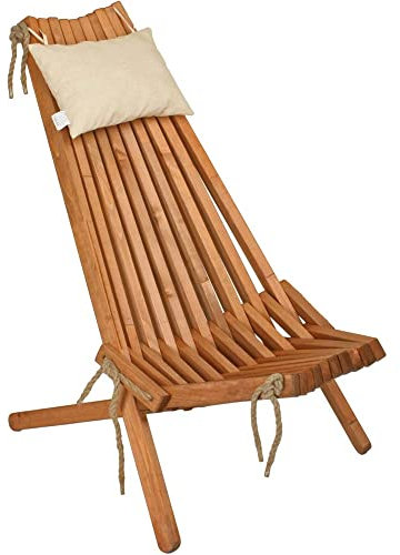 etc-shop Garten Relax Sessel Outdoor Sitz Kiefer Holz geölt 69x104x93cm Terrasse Balkon