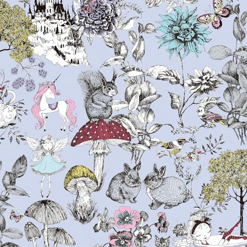 Profhome Kids Wallpaper 381202-GU Non-Woven Wallpaper Blue Black red White 0.53 m x 10.05 m / 5.33 sqm