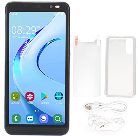 Elprico Téléphones Portables 5,45 Pouces, Téléphone Portable à écran Rino4 Pro HD, RAM 1 Go ROM 8 Go, Double SIM, 2200 MAh, Double Caméra 2MP 5MP(Bleu)