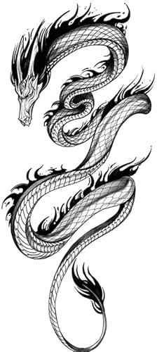 Lot de 2 feuilles de tatouage temporaire dragon XQB458x2