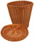 Desktop Garbage Trash Trash Bin with Lid Wicker Cane Waste Paper Baskets Wastepaper Rustic Garbage Can Woven Trash Can Retro Rattan Trash Bin Mesh Basket Imitation Rattan Brown