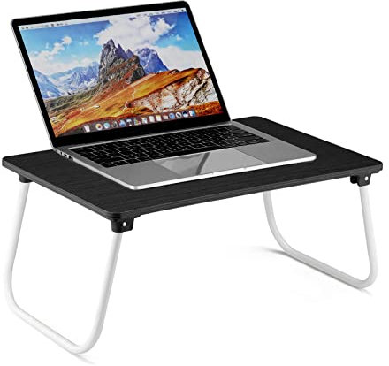 Ruxury Folding Lap Desk Laptop Stand Bed Desk Table Tray, Breakfast Serving Tray, Portable & Lightweight Mini Table for Sofa Couch Floor - Black