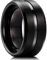 King Will Classico anello da uomo in tungsteno, con scanalatura in oro rosa, 8 mm, finitura lucida, finitura opaca, vestibilità comoda, colore: argento/nero/oro/blu/marrone/oro rosa, V 1/2(64.64mm),