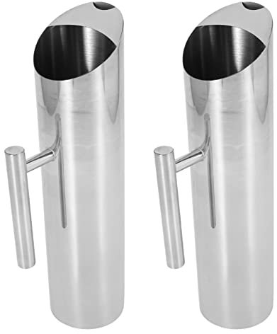Zunedhys 2 jarras de agua de acero inoxidable protector de hielo, tetera, hervidor, jarra de bebidas frías, olla de karaoke, accesorios de barra de karaoke, 2 litros