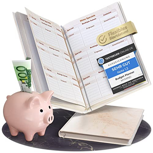 MYMIND® Budget Planner Deutsch [DAS ORIGINAL] Budget Binder für strukturierte Finanzen - Budgetplaner mit Motivationssprüchen - Geld Organizer & Budget Planer zum Lösen finanzieller Probleme Sparbuch