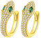 JUZICHEN 925 Sterling Silber Schlange Huggie, 925 Silber Schlangenohrringe, Schlangen Ohrringe mit grüne Zirkonia, 14K Gold Ohrringe Damen Mädchen Frauen