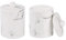 Tonxus Bathroom Vanity Countertop Divided Jars with Lid,Cotton Swab Holder,Resin Cotton Ball Container Makeup Sponges Cosmetics Canister,Bath Salts Storage Box (Marble White of 2)